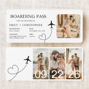 Destination Wedding Boarding Pass Plane Ticket