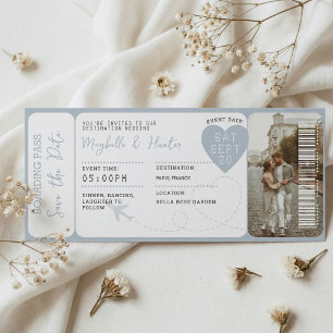 Destination Wedding Boarding Pass Plane Ticket