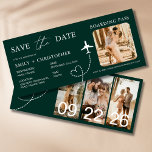 Destination Wedding Boarding Pass Plane Ticket<br><div class="desc">Elevate your destination wedding announcements with our enchanting Boarding Pass Plane Ticket Save the Date Invitations. Crafted with meticulous attention to detail, these unique invitations capture the essence of adventure and romance. Each invitation is designed to resemble a genuine boarding pass, complete with personalised details such as the couple's names,...</div>
