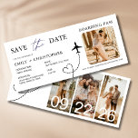 Destination Wedding Boarding Pass Plane Ticket<br><div class="desc">Elevate your destination wedding announcements with our enchanting Boarding Pass Plane Ticket Save the Date Invitations. Crafted with meticulous attention to detail, these unique invitations capture the essence of adventure and romance. Each invitation is designed to resemble a genuine boarding pass, complete with personalised details such as the couple's names,...</div>