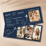Destination Wedding Boarding Pass Plane Ticket<br><div class="desc">Elevate your destination wedding announcements with our enchanting Boarding Pass Plane Ticket Save the Date Invitations. Crafted with meticulous attention to detail, these unique invitations capture the essence of adventure and romance. Each invitation is designed to resemble a genuine boarding pass, complete with personalised details such as the couple's names,...</div>