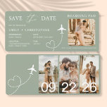 Destination Wedding Boarding Pass Plane Ticket<br><div class="desc">Elevate your destination wedding announcements with our enchanting Boarding Pass Plane Ticket Save the Date Invitations. Crafted with meticulous attention to detail, these unique invitations capture the essence of adventure and romance. Each invitation is designed to resemble a genuine boarding pass, complete with personalised details such as the couple's names,...</div>
