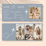 Destination Wedding Boarding Pass Plane Ticket<br><div class="desc">Elevate your destination wedding announcements with our enchanting Boarding Pass Plane Ticket Save the Date Invitations. Crafted with meticulous attention to detail, these unique invitations capture the essence of adventure and romance. Each invitation is designed to resemble a genuine boarding pass, complete with personalised details such as the couple's names,...</div>