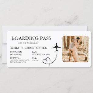 Destination Wedding Boarding Pass Plane Ticket