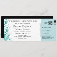 Destination Wedding Boarding Pass Tropical palm