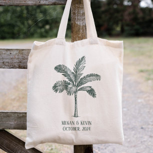 Destination Wedding Colorable Palm Tree  Tote Bag