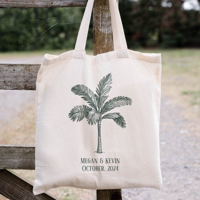 Destination Wedding Colorable Palm Tree  Tote Bag (Creator Uploaded)