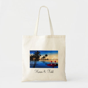 Destination wedding = customise with your own name tote bag