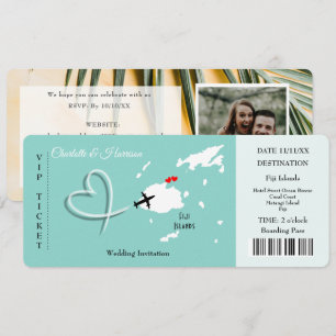 Destination Wedding Fiji Ticket Invitation