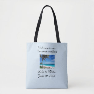 Destination wedding gift tote bag