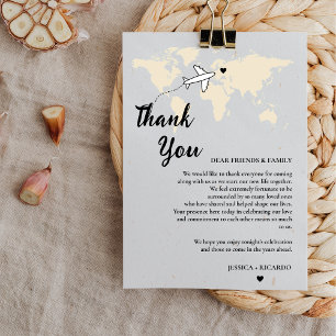 Destination wedding guess table thank you card