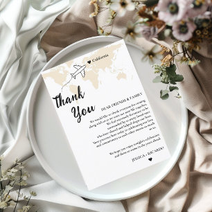 Destination wedding guess table thank you card