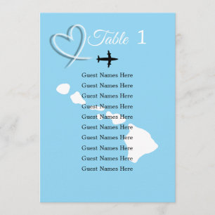 Destination Wedding Hawaii Table Plan Card