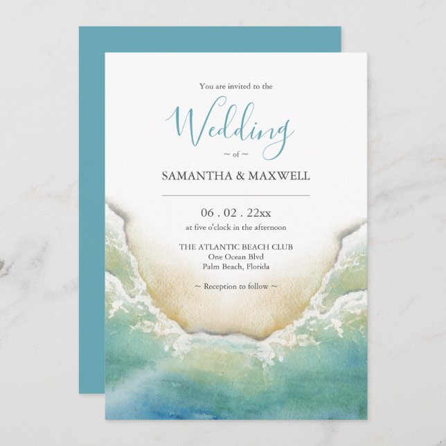 Destination Wedding Invitations QR code  (Front/Back)