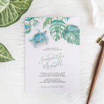 Destination Wedding Invitations Watercolor Beach<br><div class="desc">Step into paradise with our Destination Wedding Invitations, masterfully created by Victoria Grigaliunas of Do Tell A Belle. Each invitation is a gateway to your special day, featuring exquisite watercolor art of a gentle sea turtle and lush monstera palm leaves, encapsulating the essence of a tropical locale. Set against a...</div>