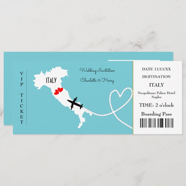 Destination Wedding Italy Europe Invitation (Front/Back)