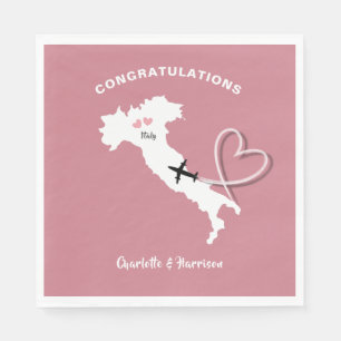 Destination Wedding Italy Europe Rose Gold Napkin