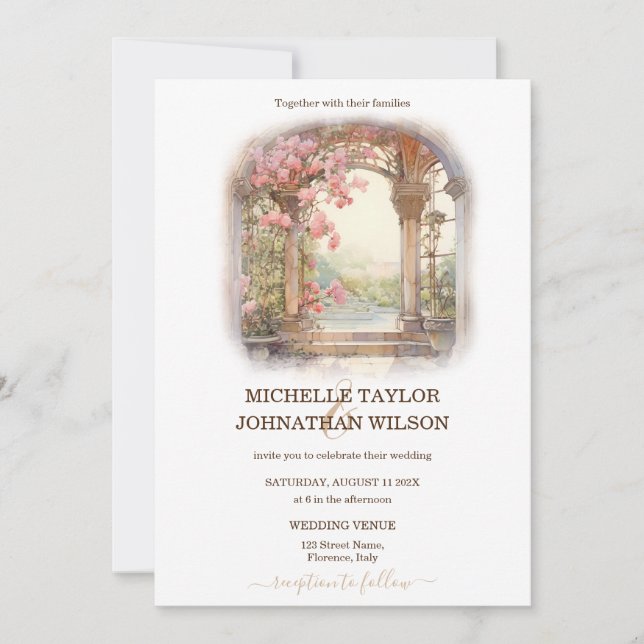 Destination Wedding Italy Tuscany Florence Invitation (Front)