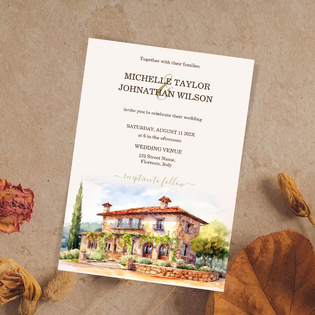 Destination Wedding Italy Tuscany Florence Invitation (Creator Uploaded)