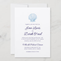 Destination Wedding Minimalistic Blue Invitation