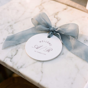 Destination Wedding Monogram Elegant Welcome Tags