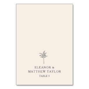 Destination Wedding Palm Tree Custom Seating Table Number