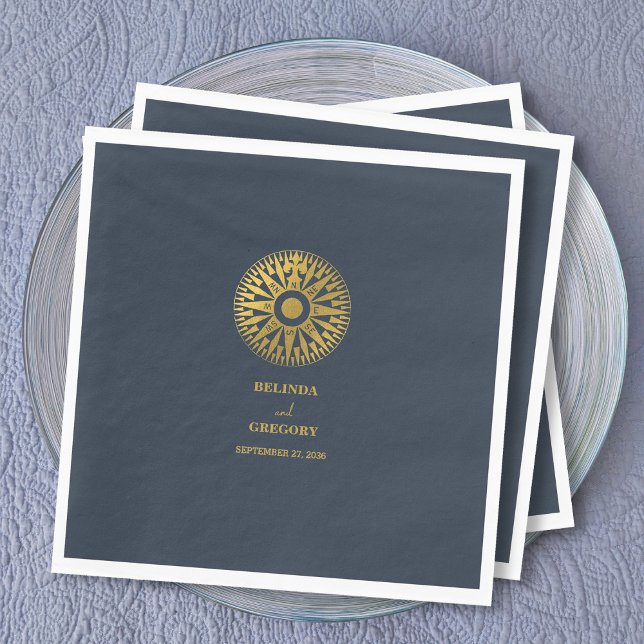 Destination Wedding Passport Compass Wedding Favou Napkin (Destination Wedding Passport Compass Wedding Favor Napkins)