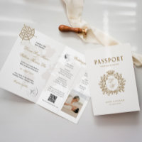 Destination Wedding Passport Invitation Card