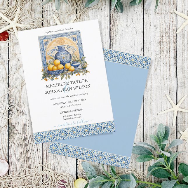 Destination Wedding Santorini Greece Greek Island Invitation (Creator Uploaded)