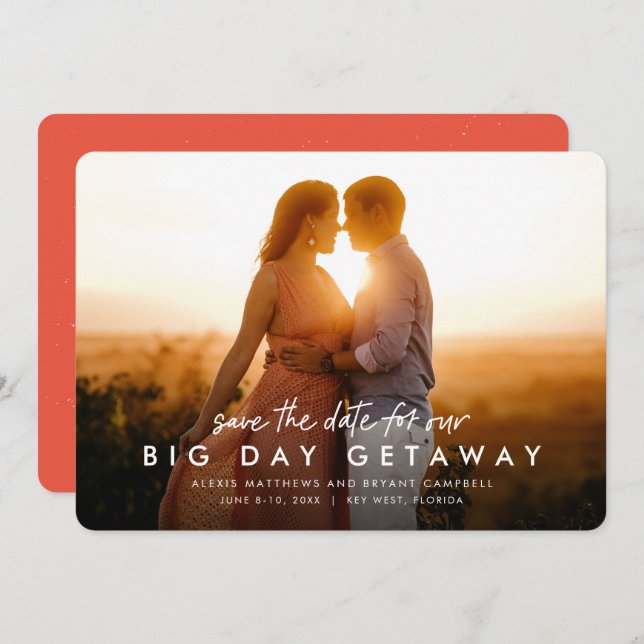 Destination wedding save the date photo card (Front/Back)
