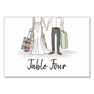 Destination Wedding Suitcases Table Card