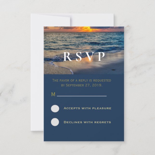 Destination Wedding Sunny Skies Wedding RSVP Card (Front)