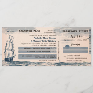 Destination Wedding Ticket Invitation
