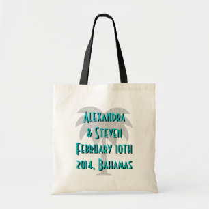 Destination wedding tote bags   palm tree design