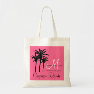 Destination Wedding Tote Bags Palm Trees Pink