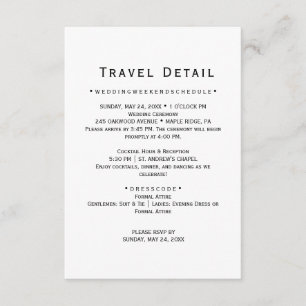 Destination Wedding Travel Details Card