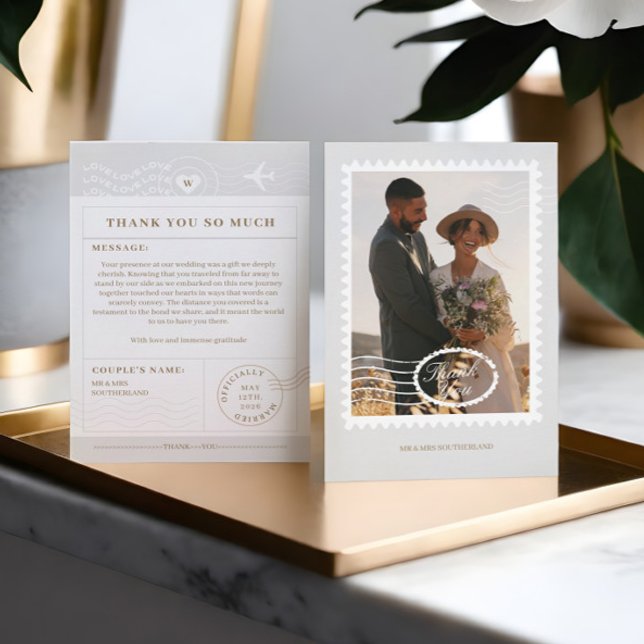 Destination Wedding Travel Theme Photo Thank You (Destination Wedding Travel Theme Photo Thank You)