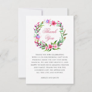 Destination wedding. Tropical floral thank you Invitation