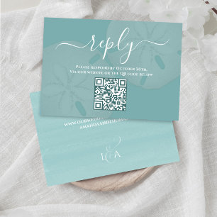 Destination Wedding Turquoise Blue Reply Enclosure Card