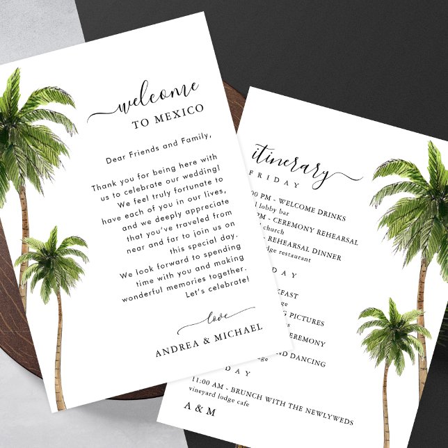 Destination Wedding Welcome Letter Itinerary Card (Creator Uploaded)