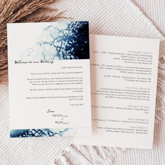 Destination Wedding Welcome Letter Itinerary Card (Creator Uploaded)