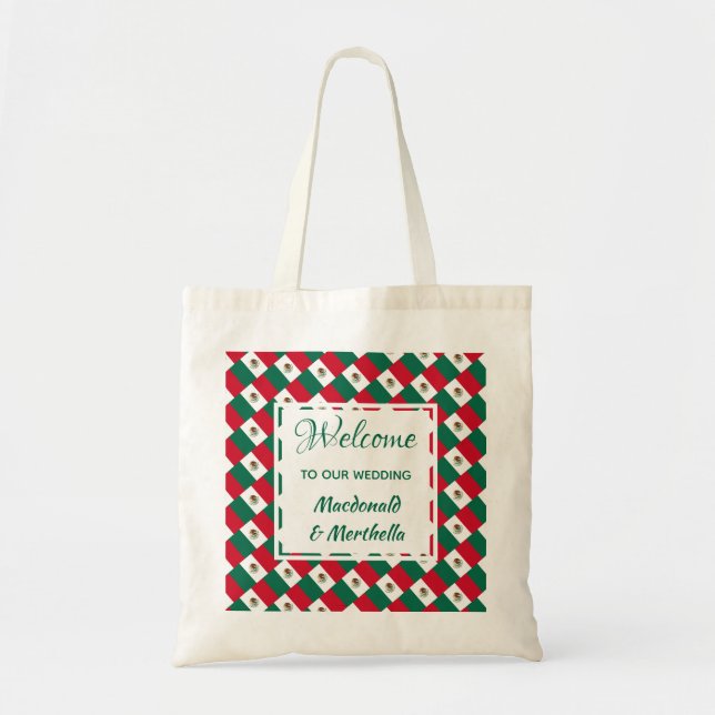 Destination Wedding Welcome MEXICO Custom Tote Bag (Front)