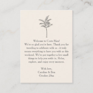 Destination Wedding Welcome Note Palm Tree Enclosure Card