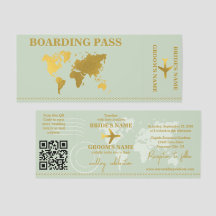 Destination Wedding World Boarding Pass Invitation