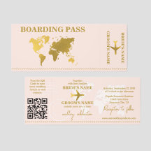 Destination Wedding World Boarding Pass Invitation