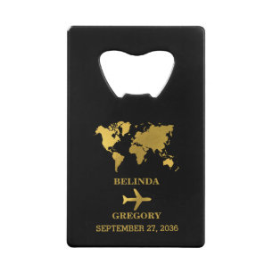 Destination Wedding World Passport Black Gold