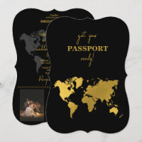 Destination Wedding World Passport Black Gold