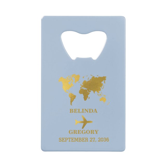 Destination Wedding World Passport Blue Gold (Front)