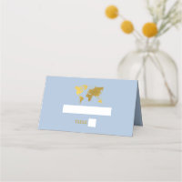Destination Wedding World Passport Dusty Blue Gold