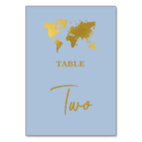 Destination Wedding World Passport Dusty Blue Gold